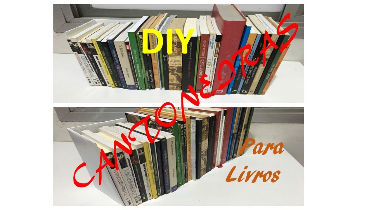 DIY - Cantoneira de papelão para segurar livros em pé sem estante.