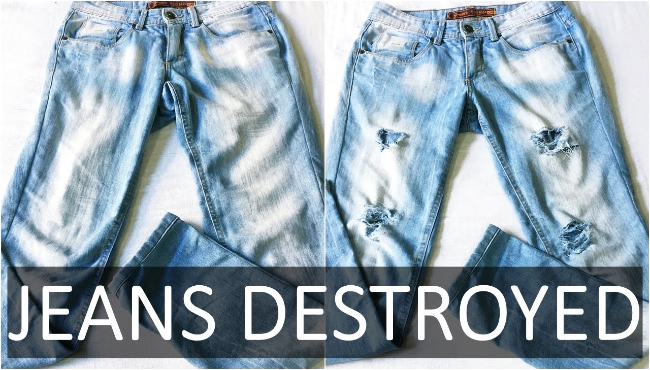 DIY Calça Jeans Masculino Destroyed