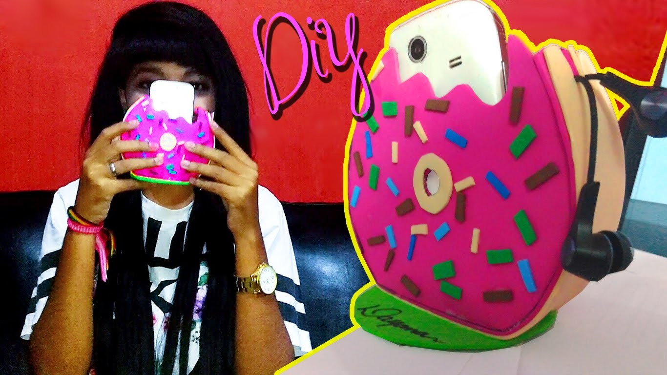 DIY - Rosquinha Porta celular com lugar para fone (Donuts)
