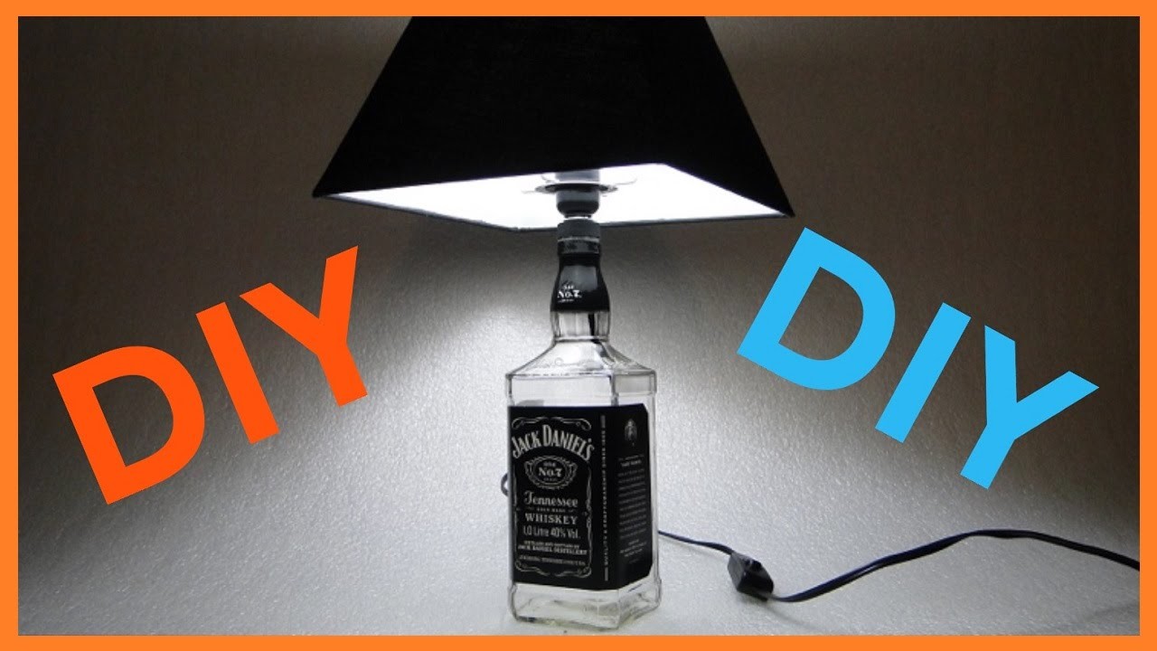COMO FAZER ABAJUR COM GARRAFA ♻  bottle lamp Jack Daniels
