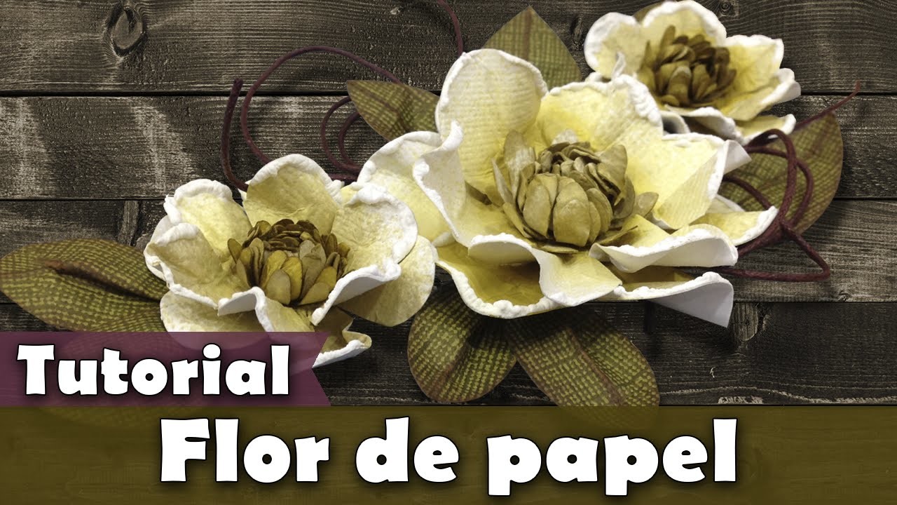 Como fazer Flor de papel | DIY | Tutorial | PAP | Scrapbook