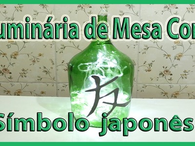 Decoração com garrafa de vidro e símbolo  japonês (Diy )