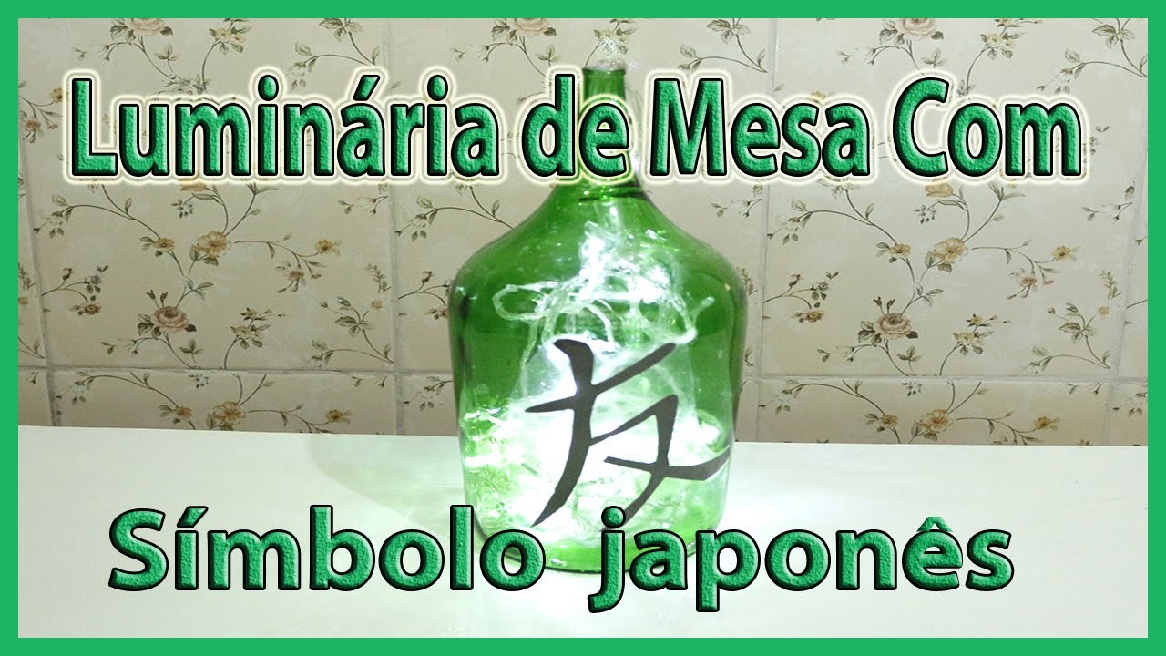 Decoração com garrafa de vidro e símbolo  japonês (Diy )