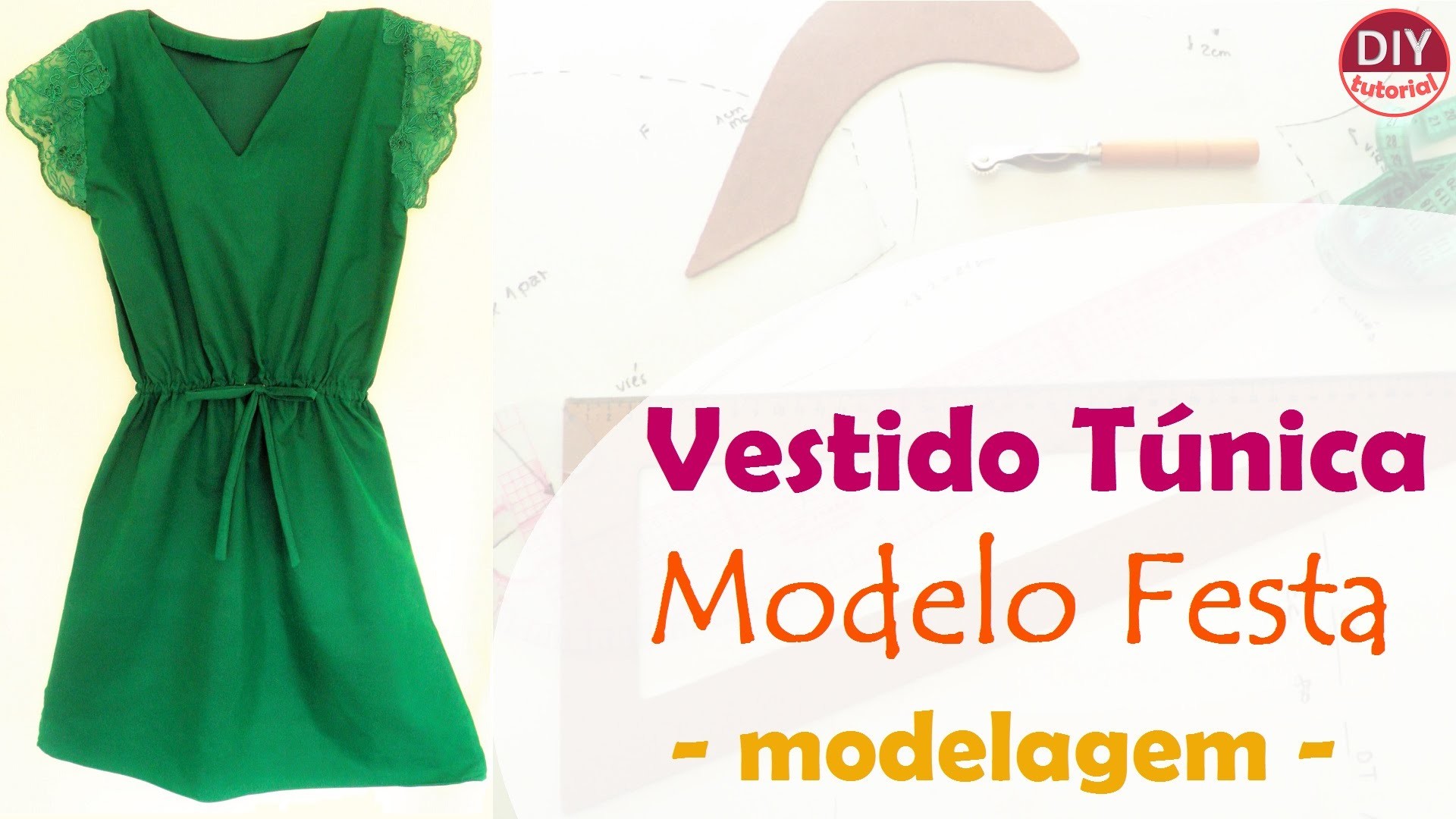 Vestido Túnica - Modelo Festa - Parte 1: MODELAGEM (DIY Tutorial) - VEDA#29