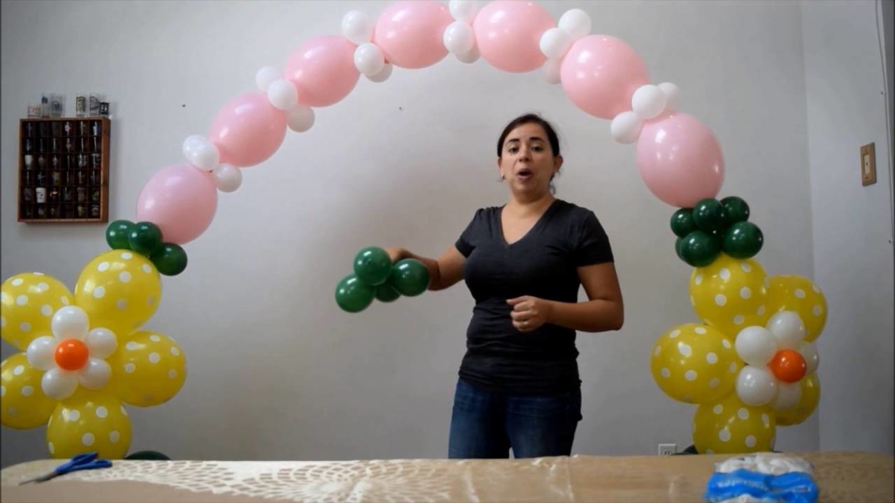 Diy passo a passo arco de balões floral fácil e barato sem precisar de estrutura ou gás helio