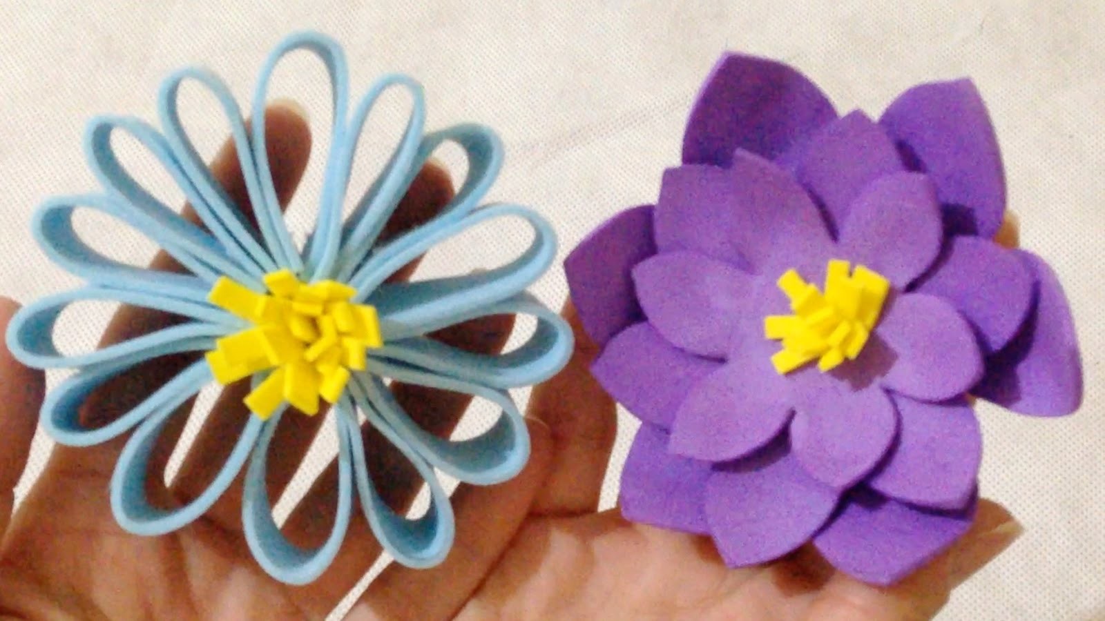 Como Fazer Flores em Papel EVA Passo a Passo - DIY Artesanatos
