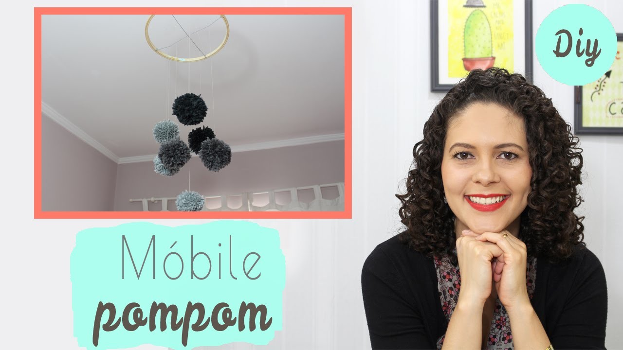 Como fazer um móbile com pompom perfeito - DIY ❤ Mariana Martins