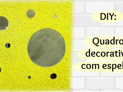 DIY: quadro decorativo usando tela, barbante e espelho.