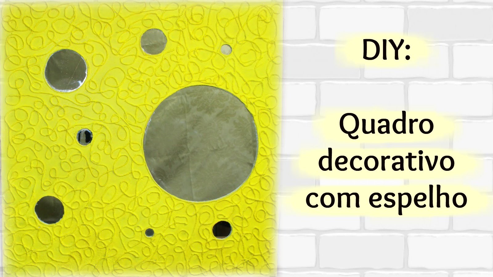 DIY: quadro decorativo usando tela, barbante e espelho.