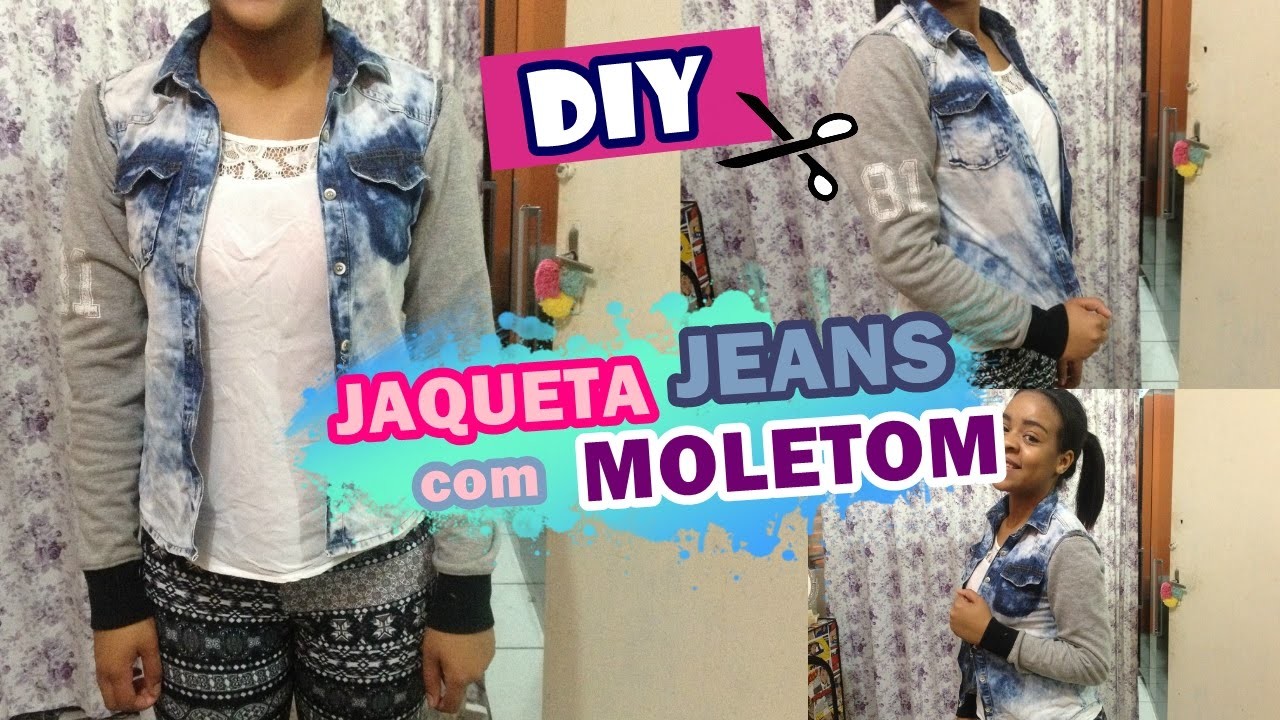 DIY JAQUETA JEANS COM MOLETOM | Totalmente Jessica