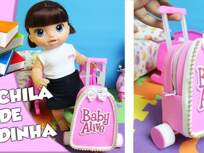 COMO FAZER | Mochila de Rodinha para Baby Alive | DIY - Lilly Doll