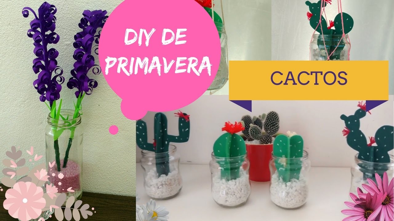 DIY PRIMAVERA- CACTOS DE E.V.A- E JACINTOS#AryanneAndrade