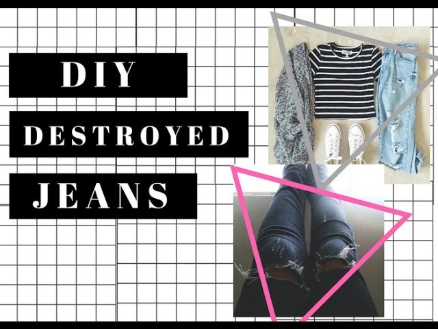 ▲ DIY - Destroyed Jeans - ▲ Calça rasgadinha no joelho ▲