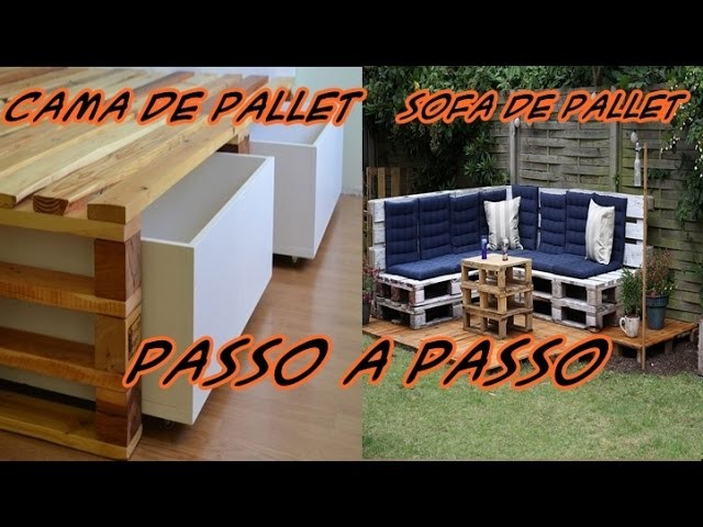 Sofa de pallet, Cama de Pallet e espreguiçadeira #PassoAPasso #tutorial DIY #DecorarMoveisCaseiros