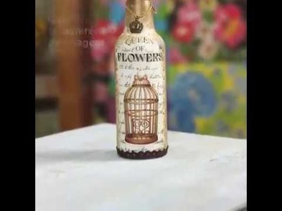 DIY: Faça você mesmo - Transferência de imagem em garrafa com esponjado