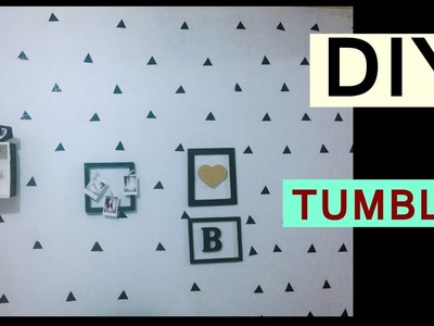 DIY Decoração de Quarto TUMBLR- PAREDE DE TRIANGULO, MURAL ETC