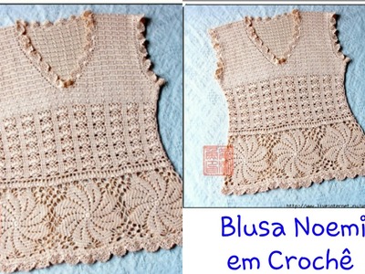 Versão destros: Blusa Noemi em Crochê (1° parte explicação ) # Elisa Crochê
