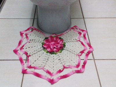 Jogo de Banheiro em crochê - Pé do Vaso # Flor Jade