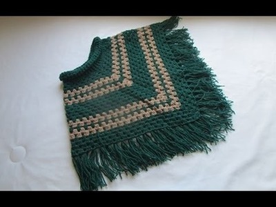 Crochê Poncho Verde