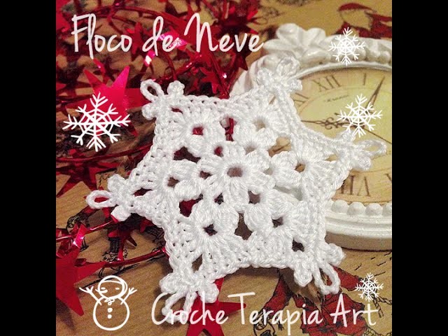 Floco de Neve Natalino em crochê - Por Croche Terapia Art