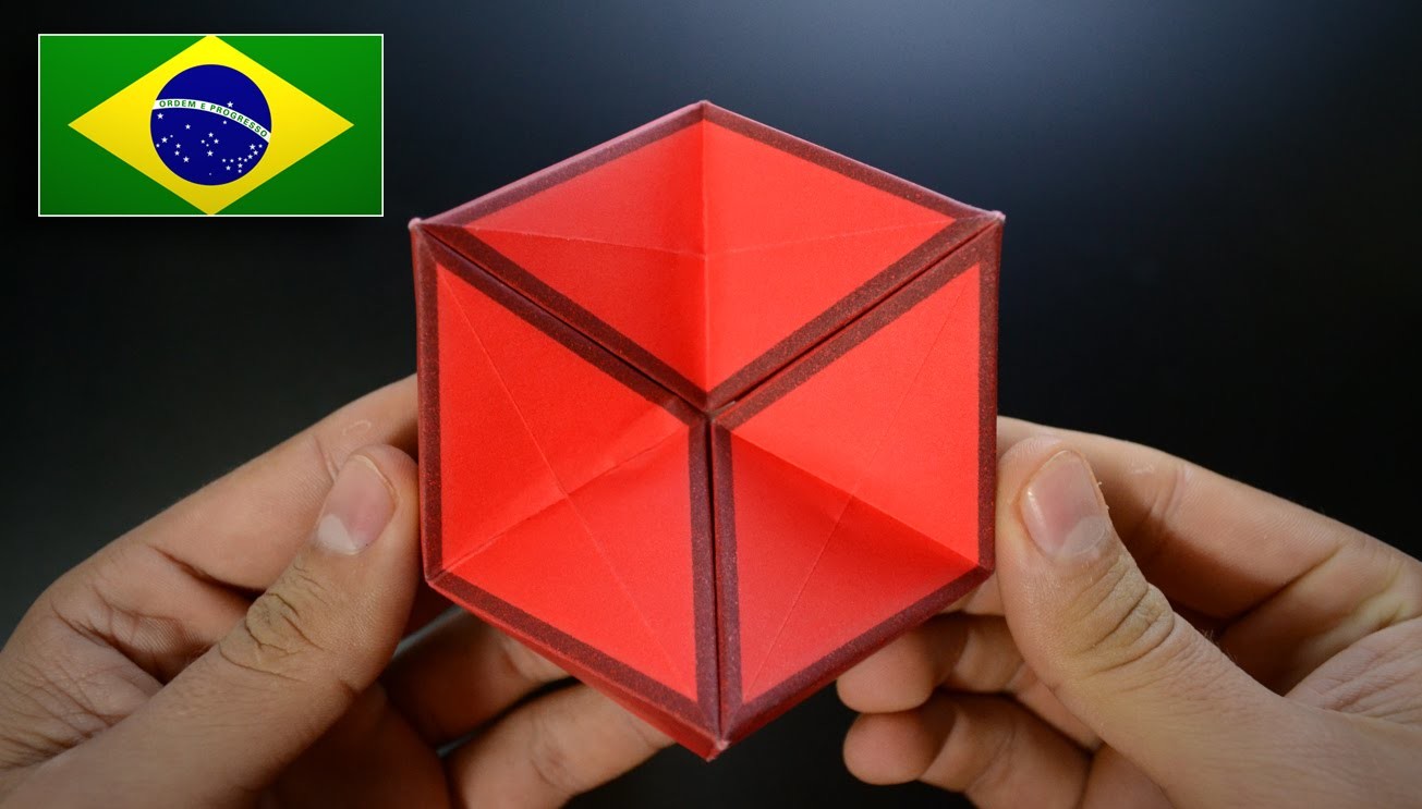Origami: Brinquedo de Ação. Hexaflexágono 3D - Instruções em Português PT-BR