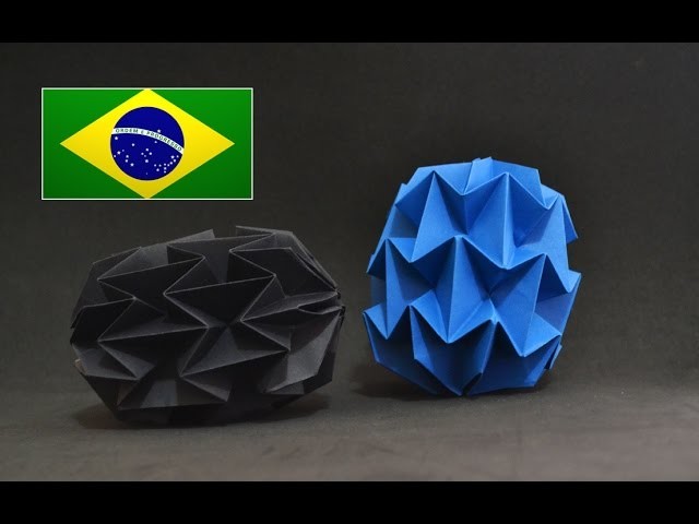 Origami: Mini Bola Mágica - Instruções em português PT BR