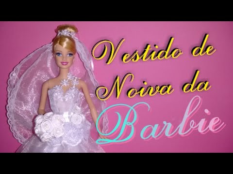 Como fazer vestido de noiva para Barbie . DIY wedding dress for Barbie doll