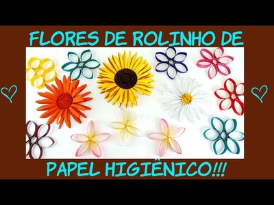 DIY - Flores de rolinho de Papel Higiênico - Artesanato.Reciclagem