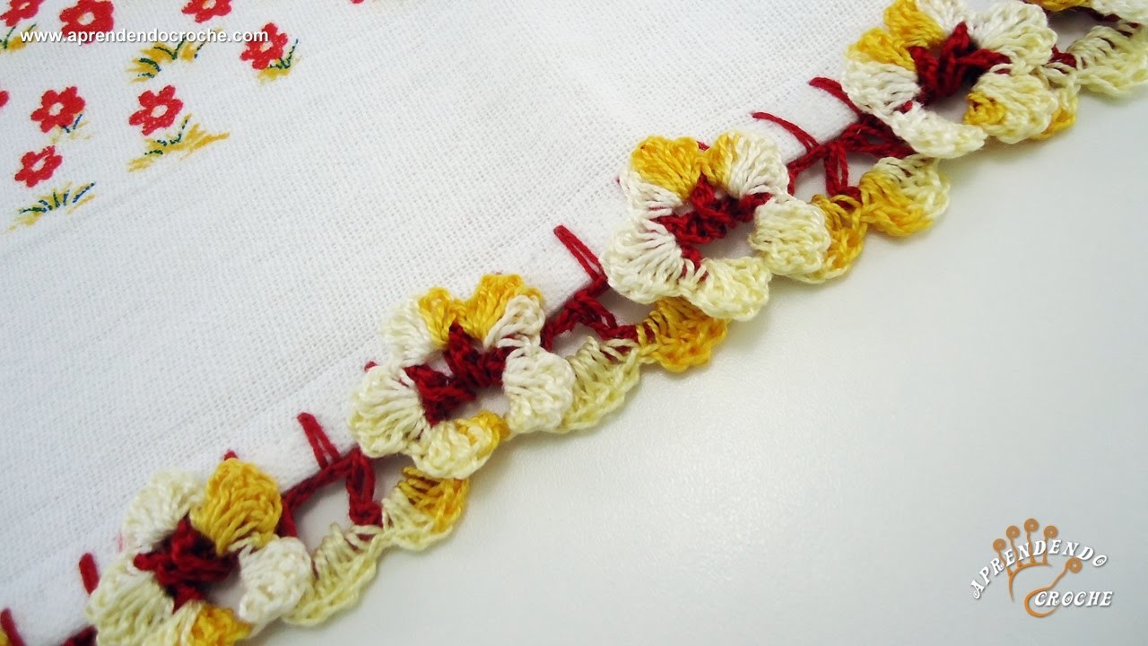 Bico de Crochê Florzinhas - Aprendendo Croche