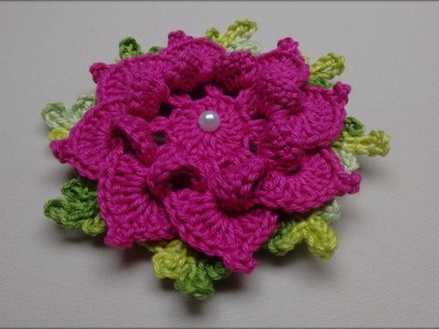 Flor de Crochê Para Aplicação em Tapetes e Diversos Trabalhos #03