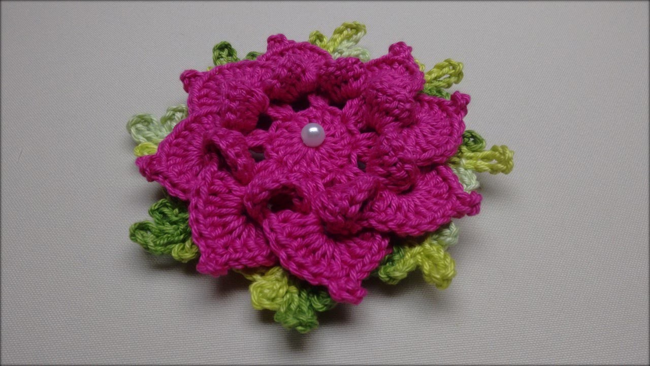 Flor de Crochê Para Aplicação em Tapetes e Diversos Trabalhos #03