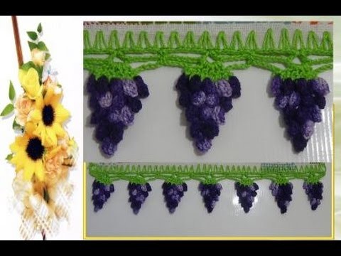 Barrado em Crochê de frutas ( Uvas ) - Eliz Flor