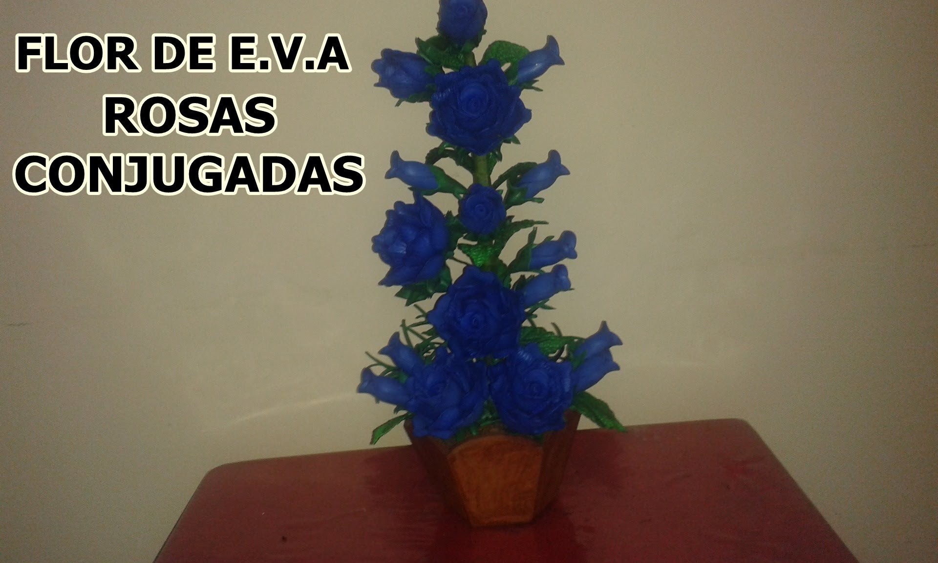 Flor de e.v.a ROSAS CONJUGADAS AZUIS