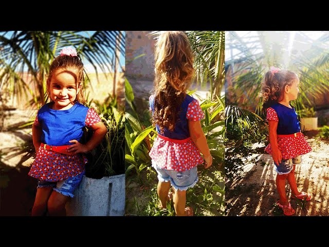 Costura blusa peplum infantil- Da série retalhos