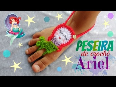 Peseira de crochê infantil  Princesa Ariel passo a passo