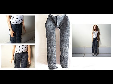 Tutorial: Como fazer calça jeans para boneca Barbie