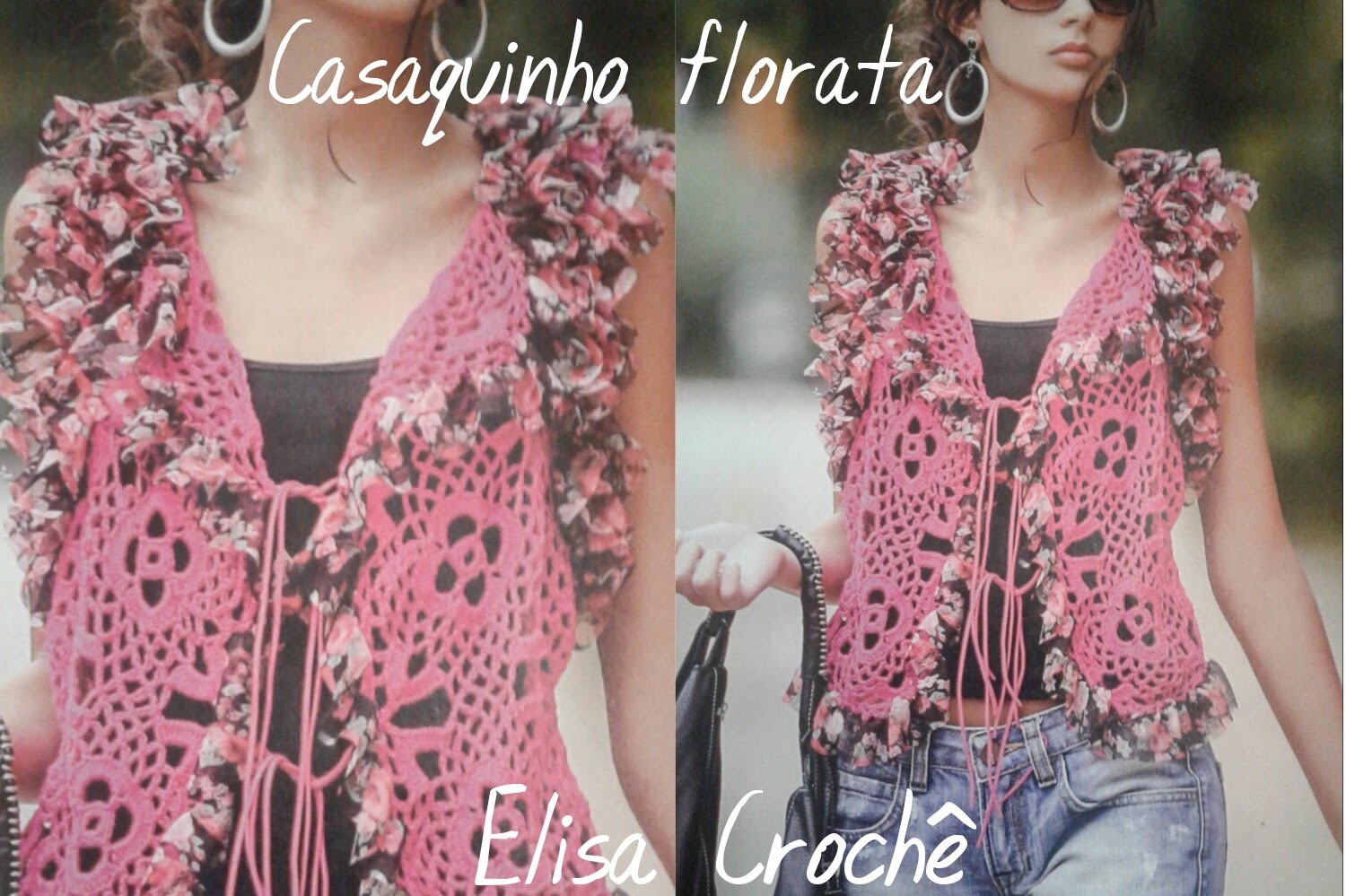 Versao canhoto:Casaquinho florata em Crochê ( explicação) # Elisa Crochê