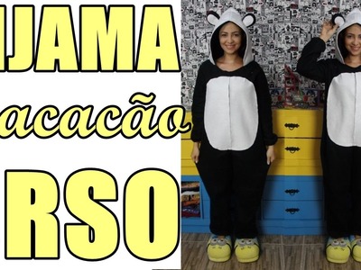 Como fazer pijama macacão de urso panda com costura à mão Diy - Especial  #12