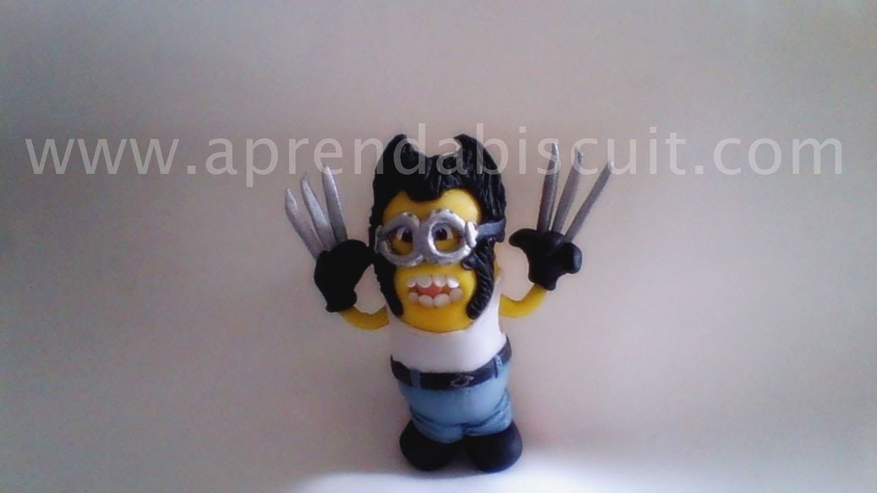 Minion Wolverine em biscuit (porcelana fria)