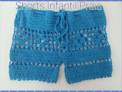 Shorts  Crochê Infantil  de Praia