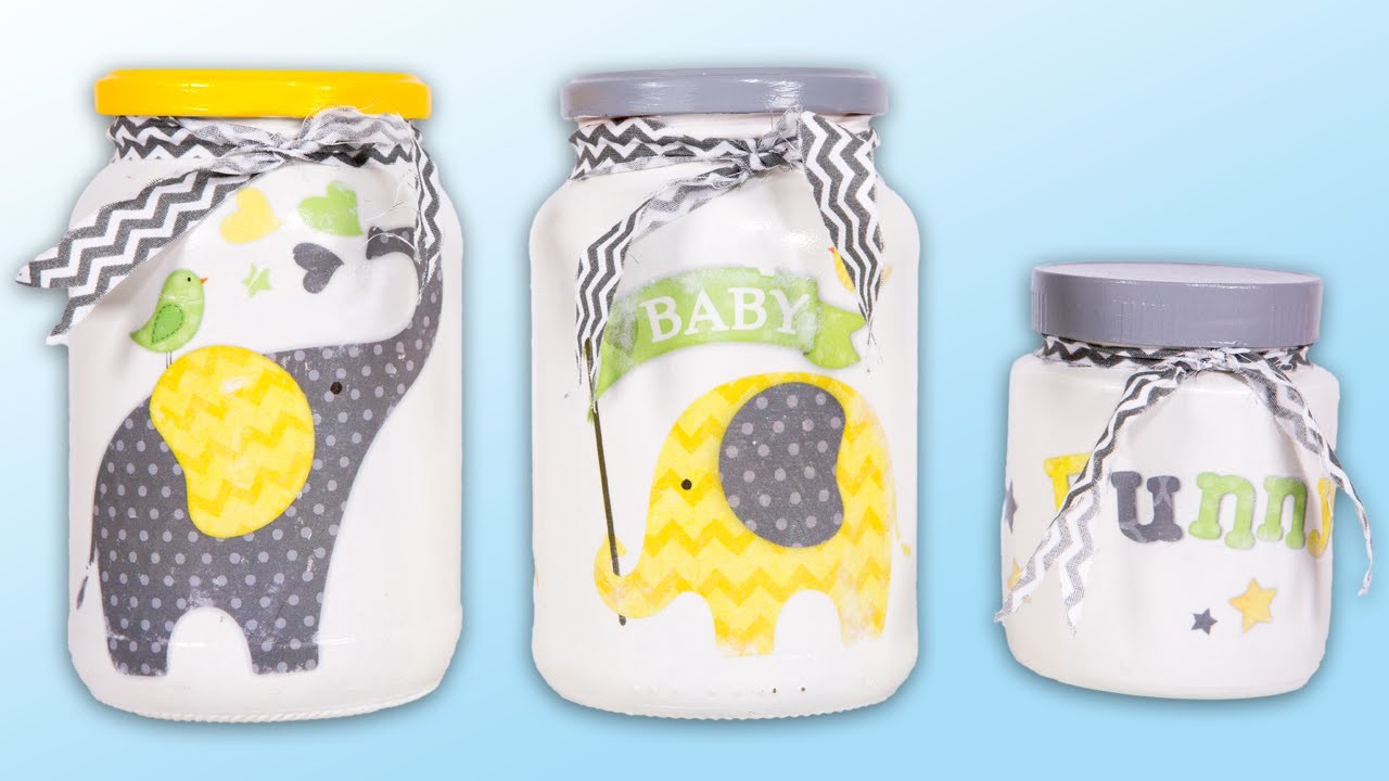Reciclagem Potes de Vidro  Como Fazer Kit Higiêne para Bebê Do Lixo ao Luxo