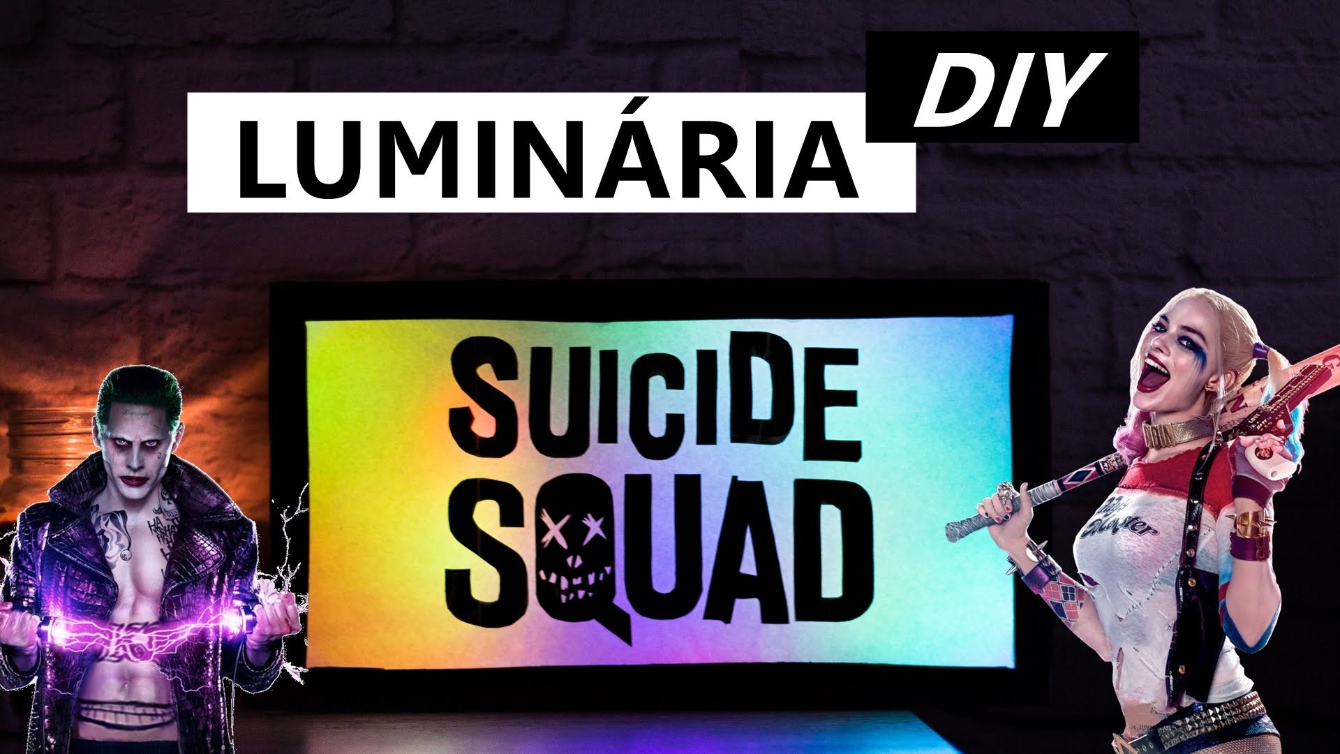 DIY Esquadrão Suicida Luminária Suicide Squad - Decoração Geek - Como fazer