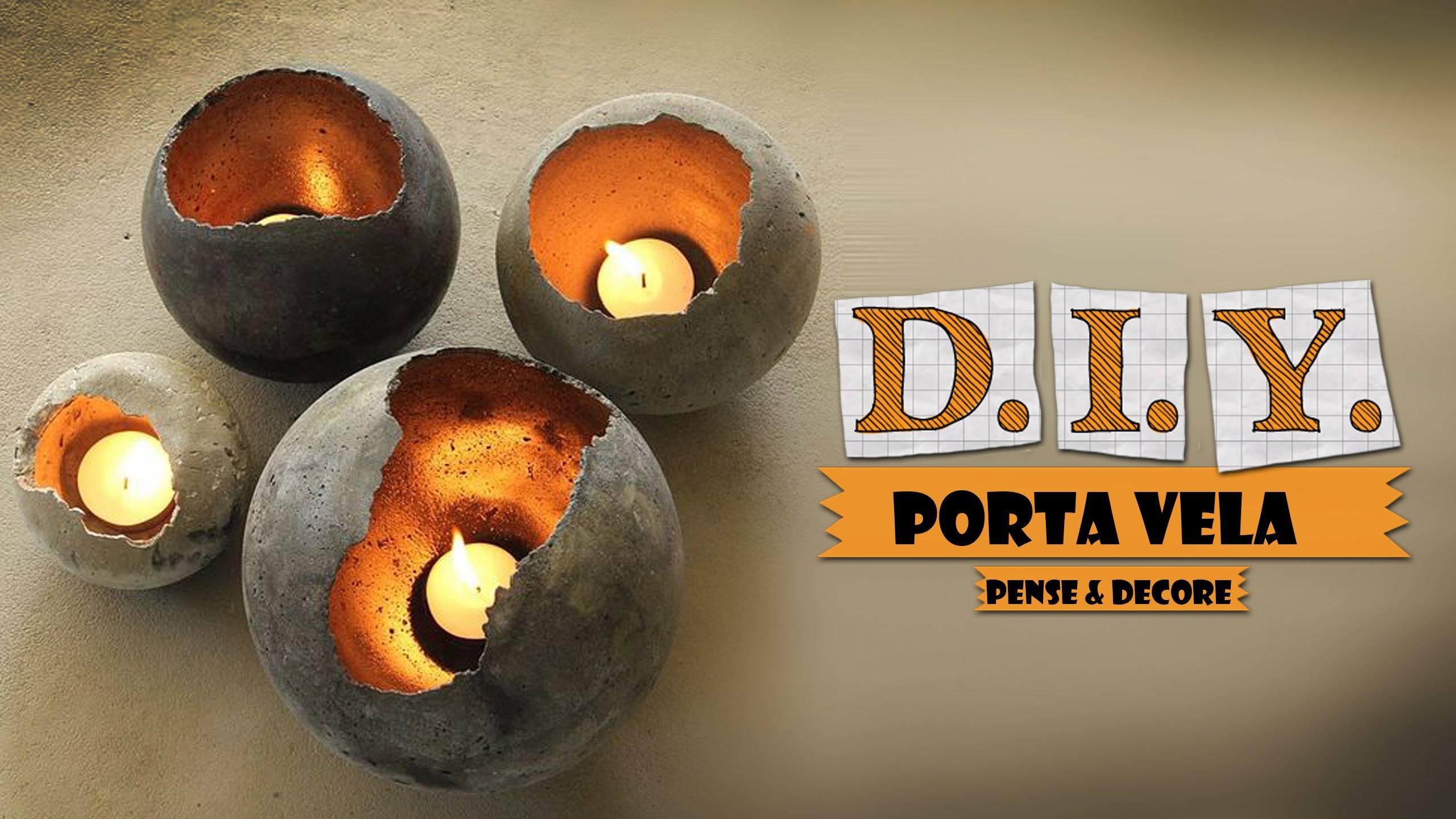 DIY- Porta velas bola de concreto