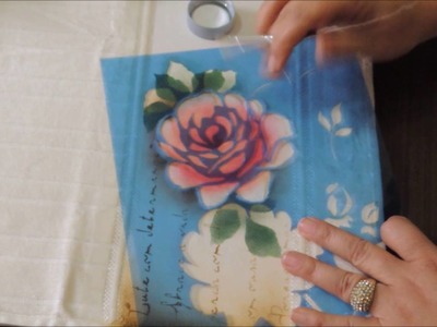 Rosas com Stencil Litoarte