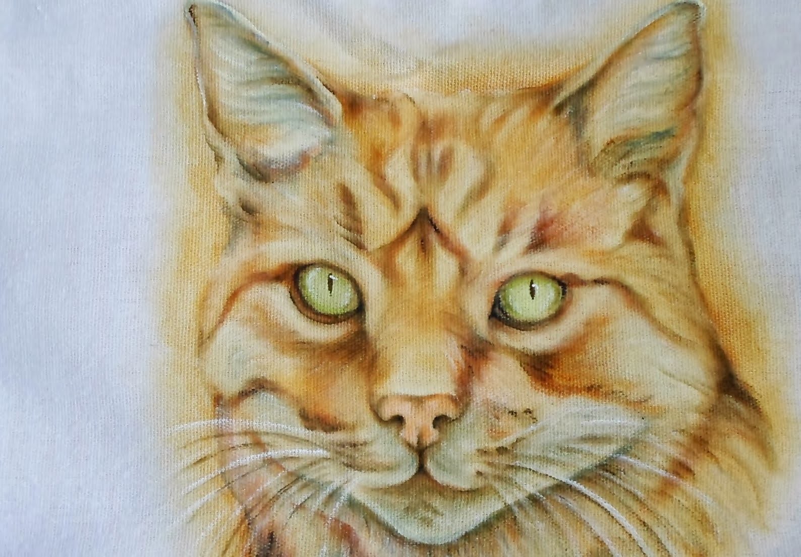 Gato Realista - Pintura em Tecido