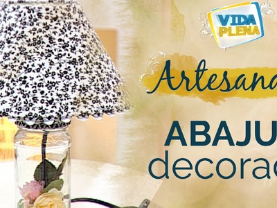 Artesanato | Abajur decorado com forração de cúpula | Customize o Seu Abajur