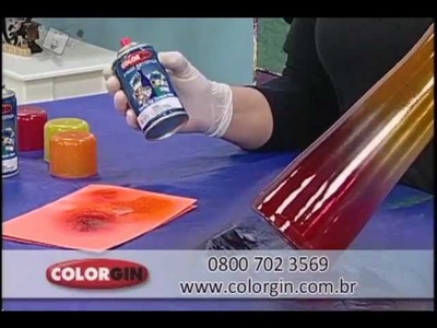 Colorgin no Ateliê na TV - Customização em garrafa de vidro