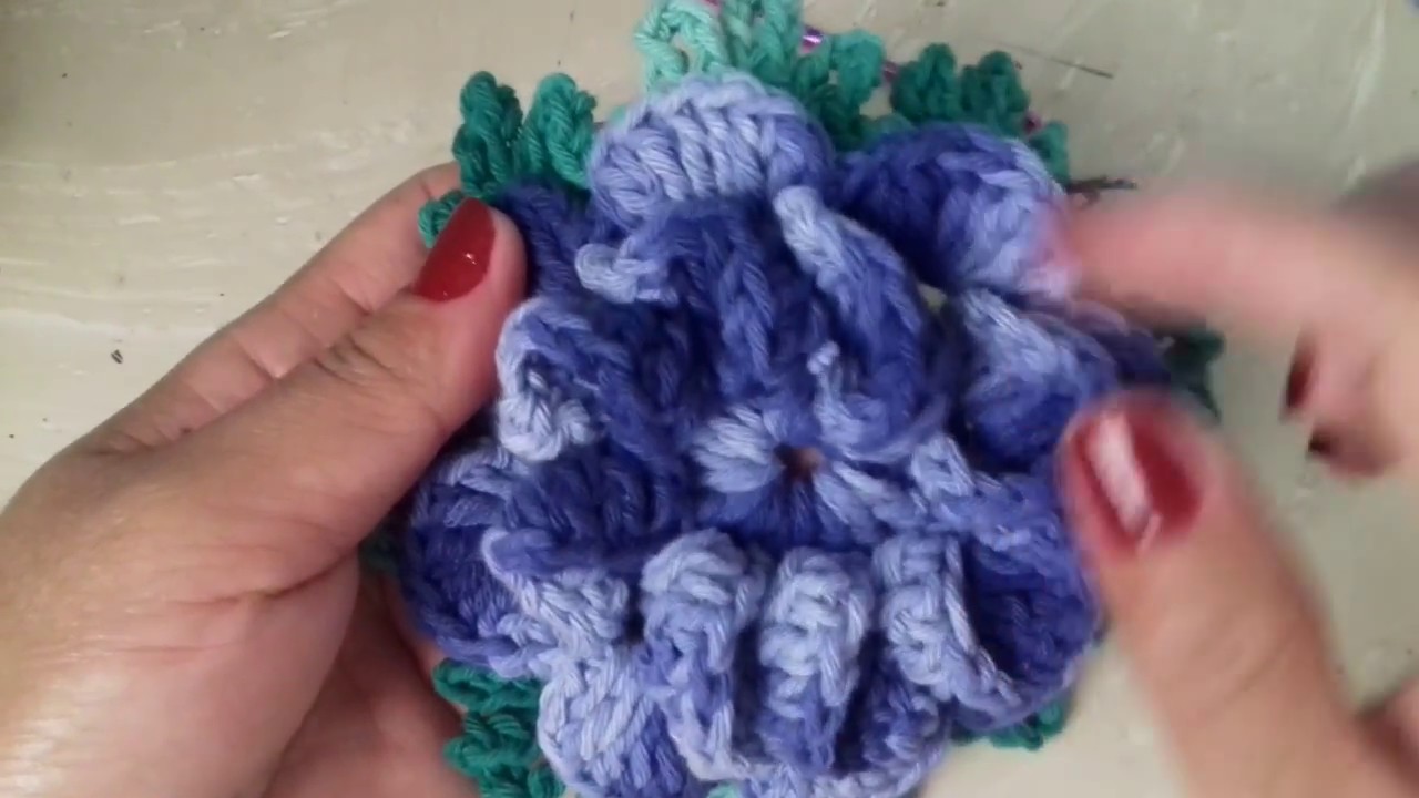 Flor Cereja em Crochê Para Aplicar em Jogos de Banheiro e outros Tapetes com Cristina Coelho Alves