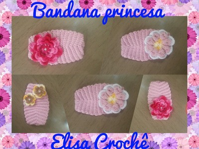 Versao destros: Bandana princesa em crochê # Elisa Crochê