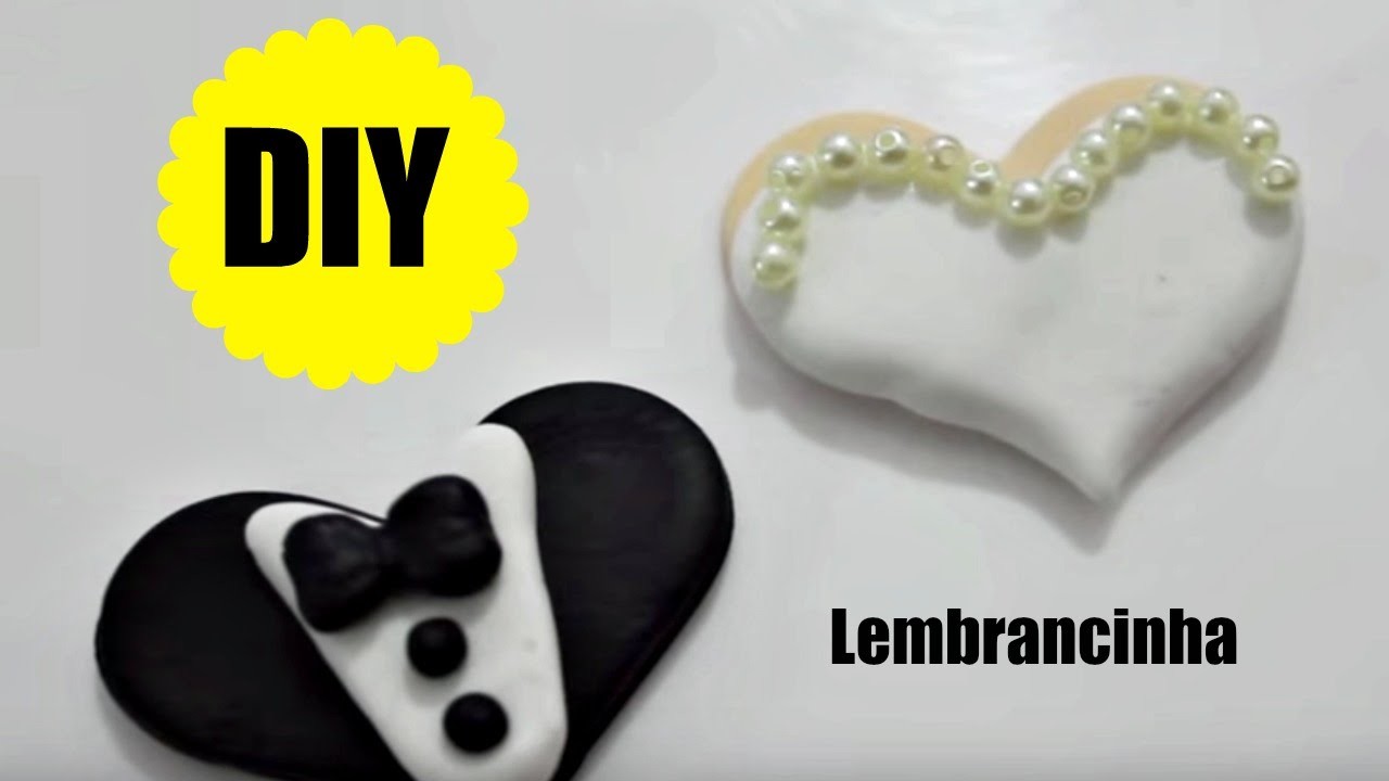 DIY - LEMBRANCINHA - NOIVOS - BISCUIT - POLYMER CLAY - TUTORIAL PASSO A PASSO